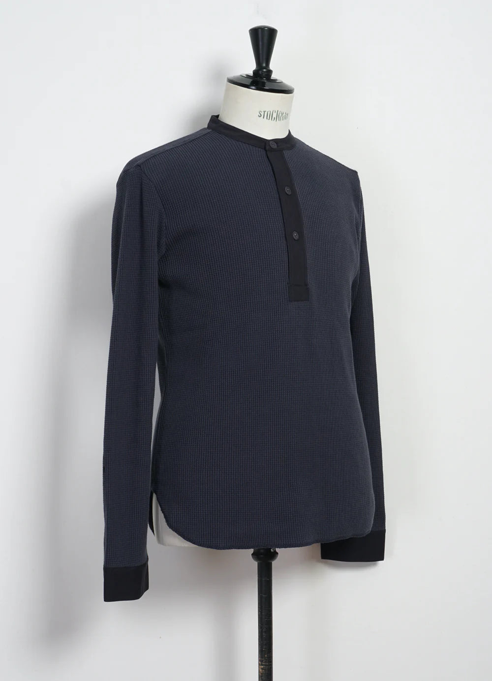 Hermann, Long Sleeve Henley, Blue Grey-T-shirts-Hansen Garments-Motorious Copenhagen