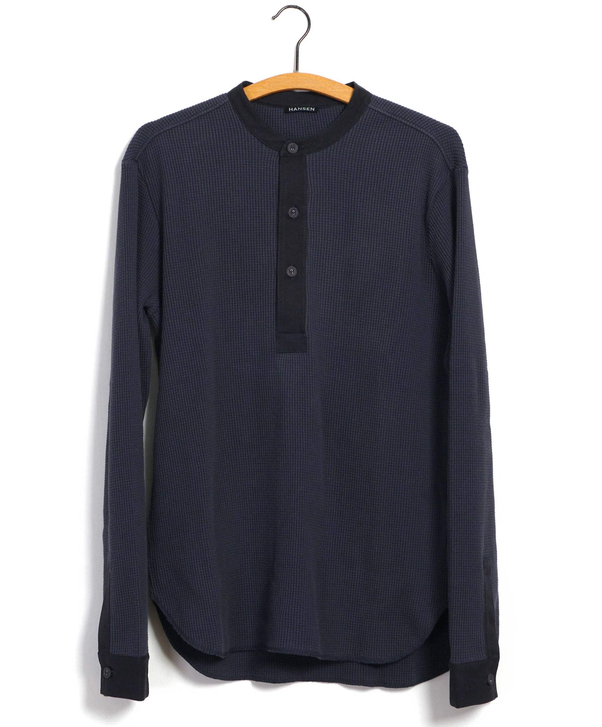 Hermann, Long Sleeve Henley, Blue Grey-T-shirts-Hansen Garments-Motorious Copenhagen