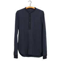 Hermann, Long Sleeve Henley, Blue Grey-T-shirts-Hansen Garments-Motorious Copenhagen