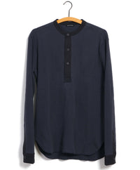 Hermann, Long Sleeve Henley, Blue Grey-T-shirts-Hansen Garments-Motorious Copenhagen