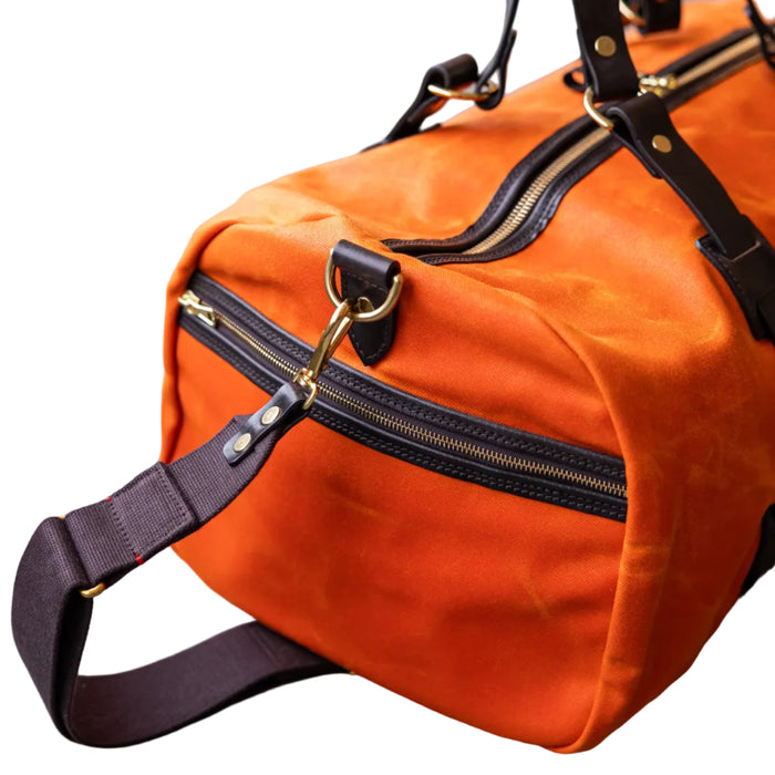 Holdall Duffle, Vintage Waxed Canvas, Orange-Tasker-Croots England-Motorious Copenhagen