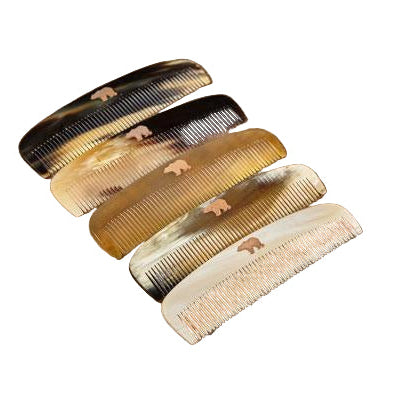 Horn Comb with Leather Case, Brown-Personlig pleje-Ondura Durable Goods-Motorious Copenhagen