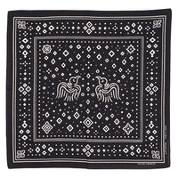 Hugin & Munin Bandana, Screen Print, Black-Halstørklæder-Hansen Garments-Motorious Copenhagen