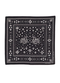 Hugin & Munin Bandana, Screen Print, Black-Halstørklæder-Hansen Garments-Motorious Copenhagen