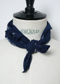 Indigoferra, Discharge Screen Print Bandana, Real Indigo-Halstørklæder-Hansen Garments-Motorious Copenhagen