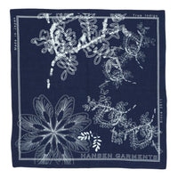 Indigoferra, Discharge Screen Print Bandana, Real Indigo-Halstørklæder-Hansen Garments-Motorious Copenhagen