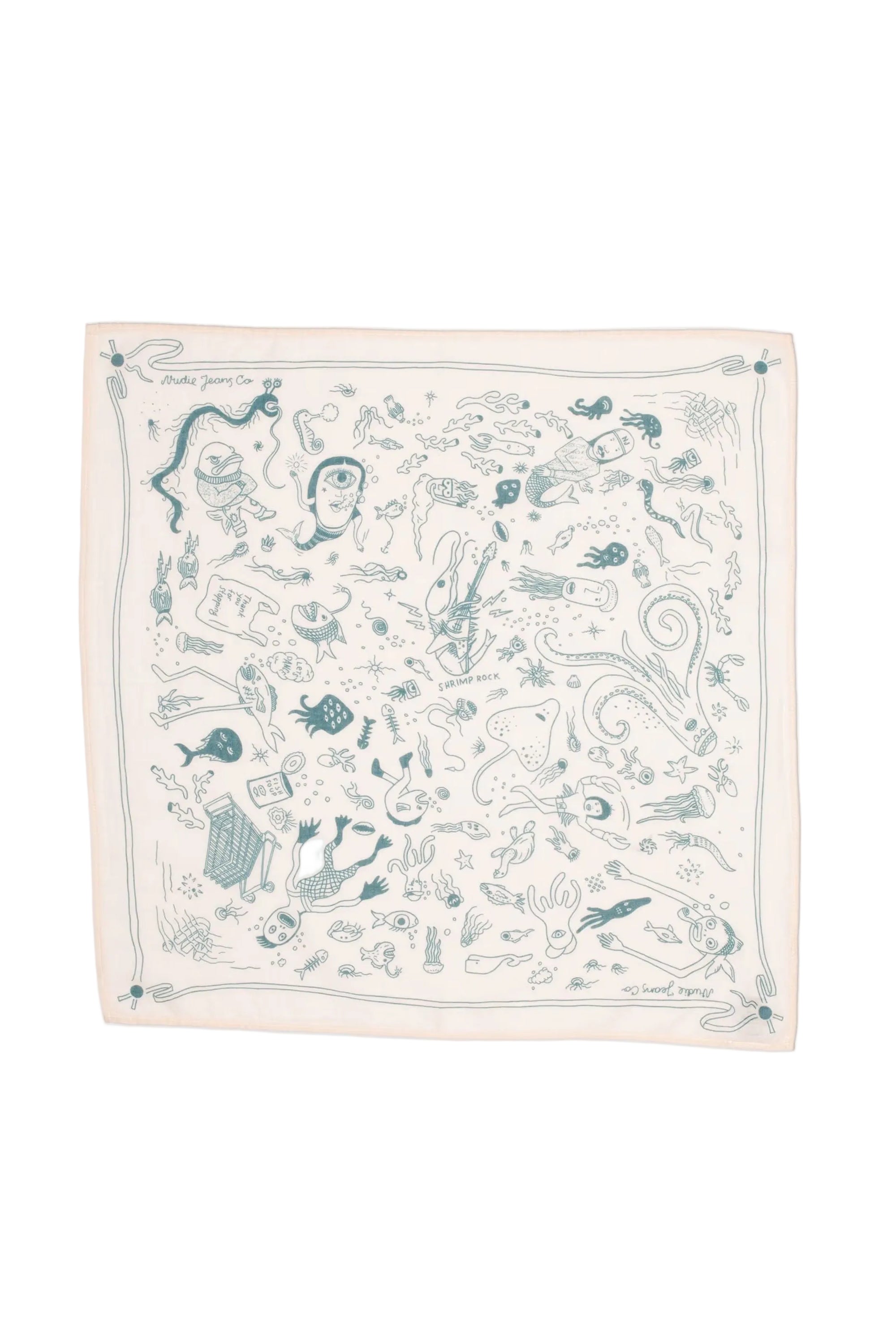Ingrid Bandana, Deep Sea Doodles, Pink-Halstørklæder-Nudie Jeans-Motorious Copenhagen