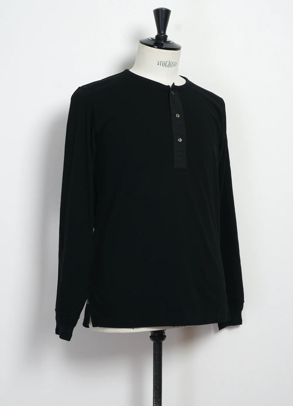 Jonas, Long Sleeve Henley, Black-T-shirts-Hansen Garments-Motorious Copenhagen