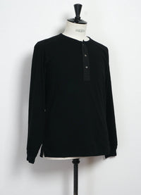 Jonas, Long Sleeve Henley, Black-T-shirts-Hansen Garments-Motorious Copenhagen