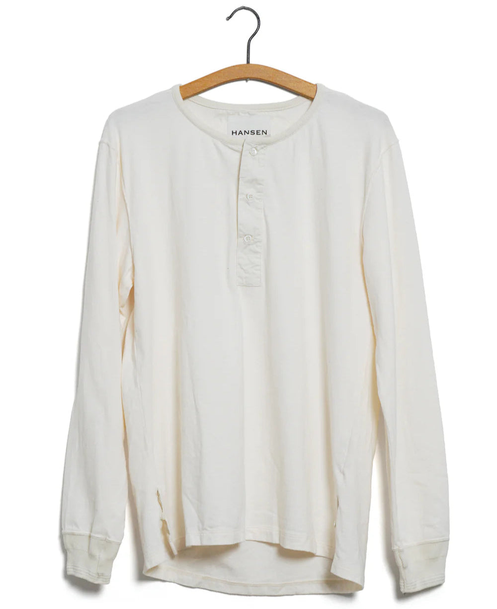 Jonas, Long Sleeve Henley, Off-white-T-shirts-Hansen Garments-Motorious Copenhagen