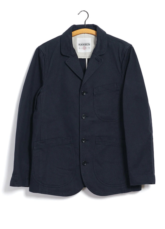 Josef, 5-button workwear blazer, Dark Navy-Blazere-Hansen Garments-Motorious Copenhagen