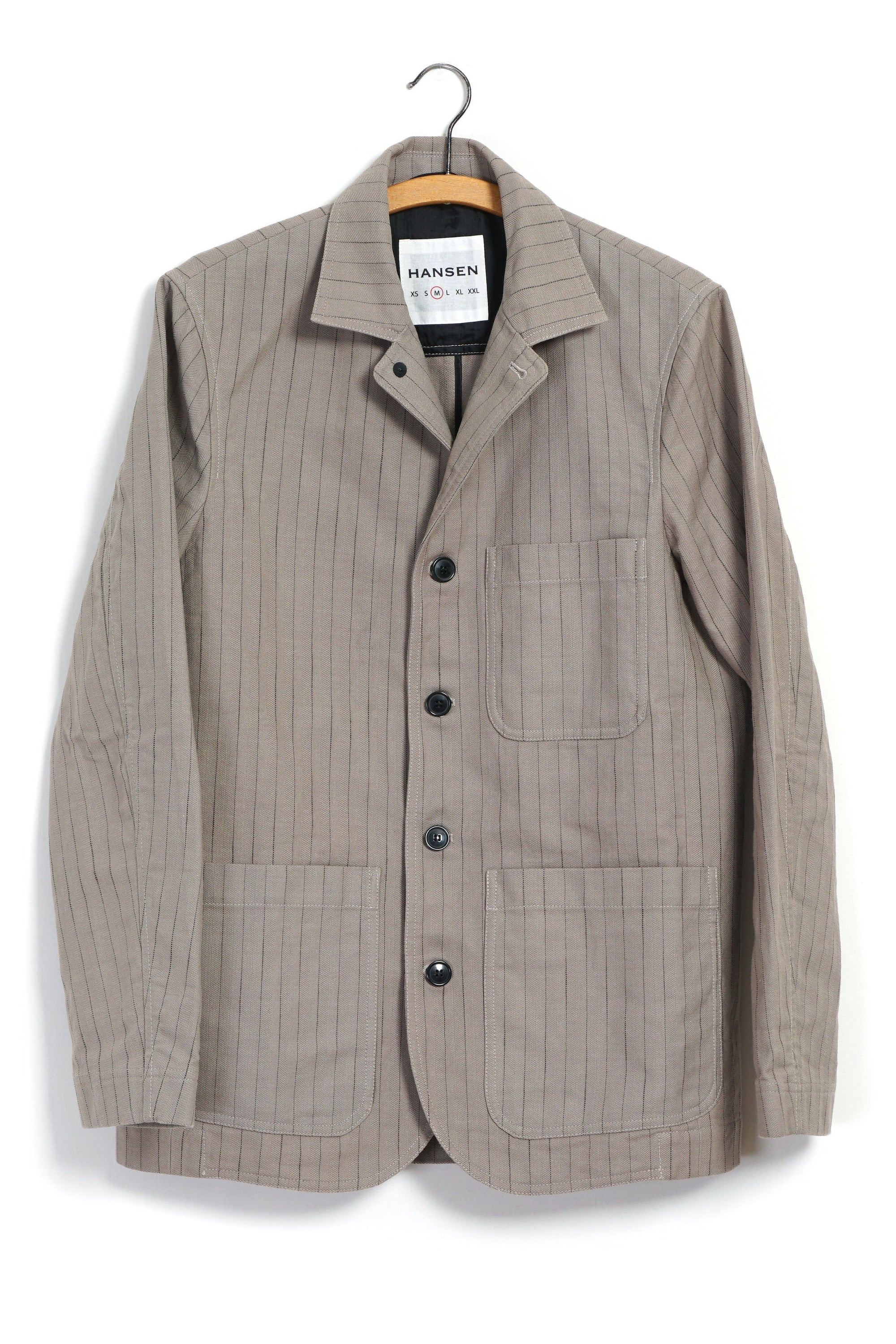 Josuf, Workwear Blazer, Beige Herringbone-Blazere-Hansen Garments-Motorious Copenhagen
