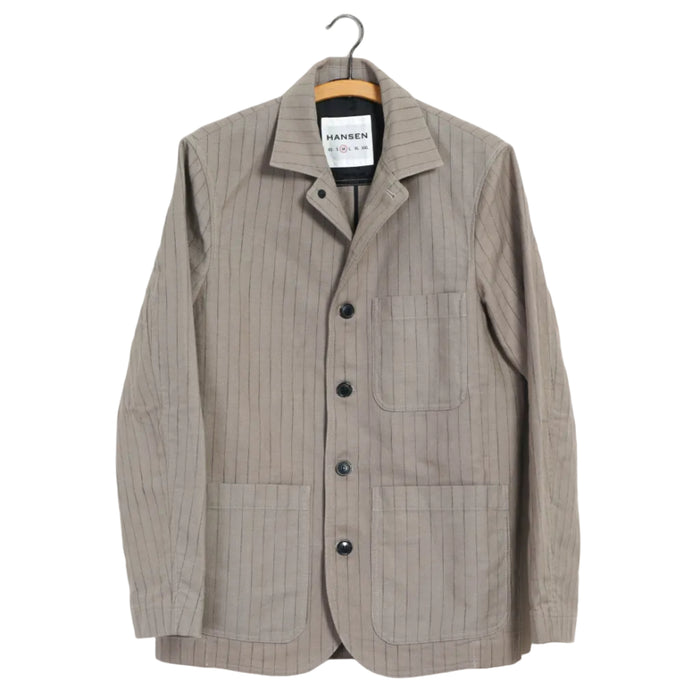 Josuf, Workwear Blazer, Beige Herringbone-Blazere-Hansen Garments-Motorious Copenhagen