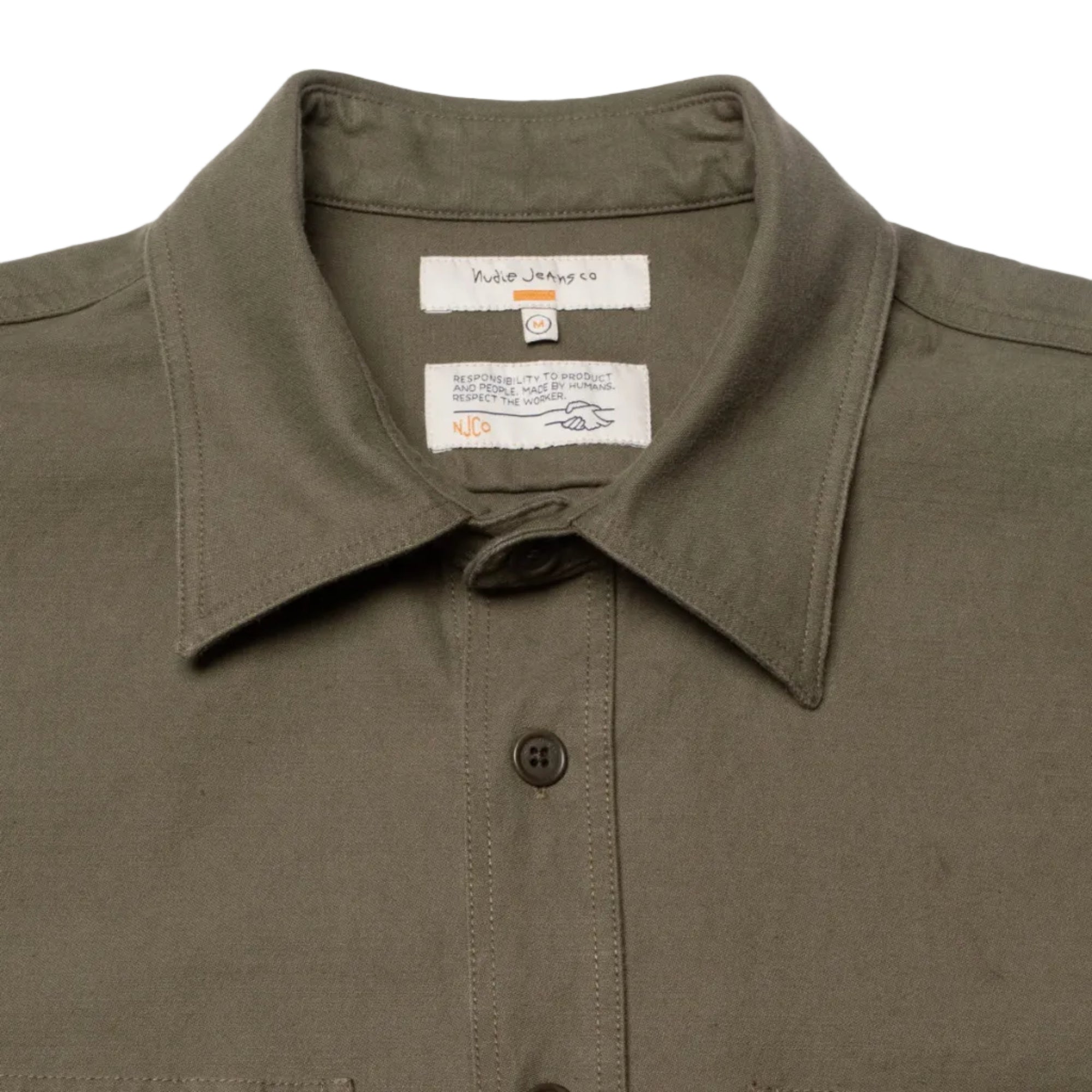 Julian Shirt, Back Sateen, Olive Green-Jakker-Nudie Jeans-Motorious Copenhagen