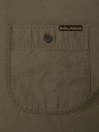 Julian Shirt, Back Sateen, Olive Green-Jakker-Nudie Jeans-Motorious Copenhagen