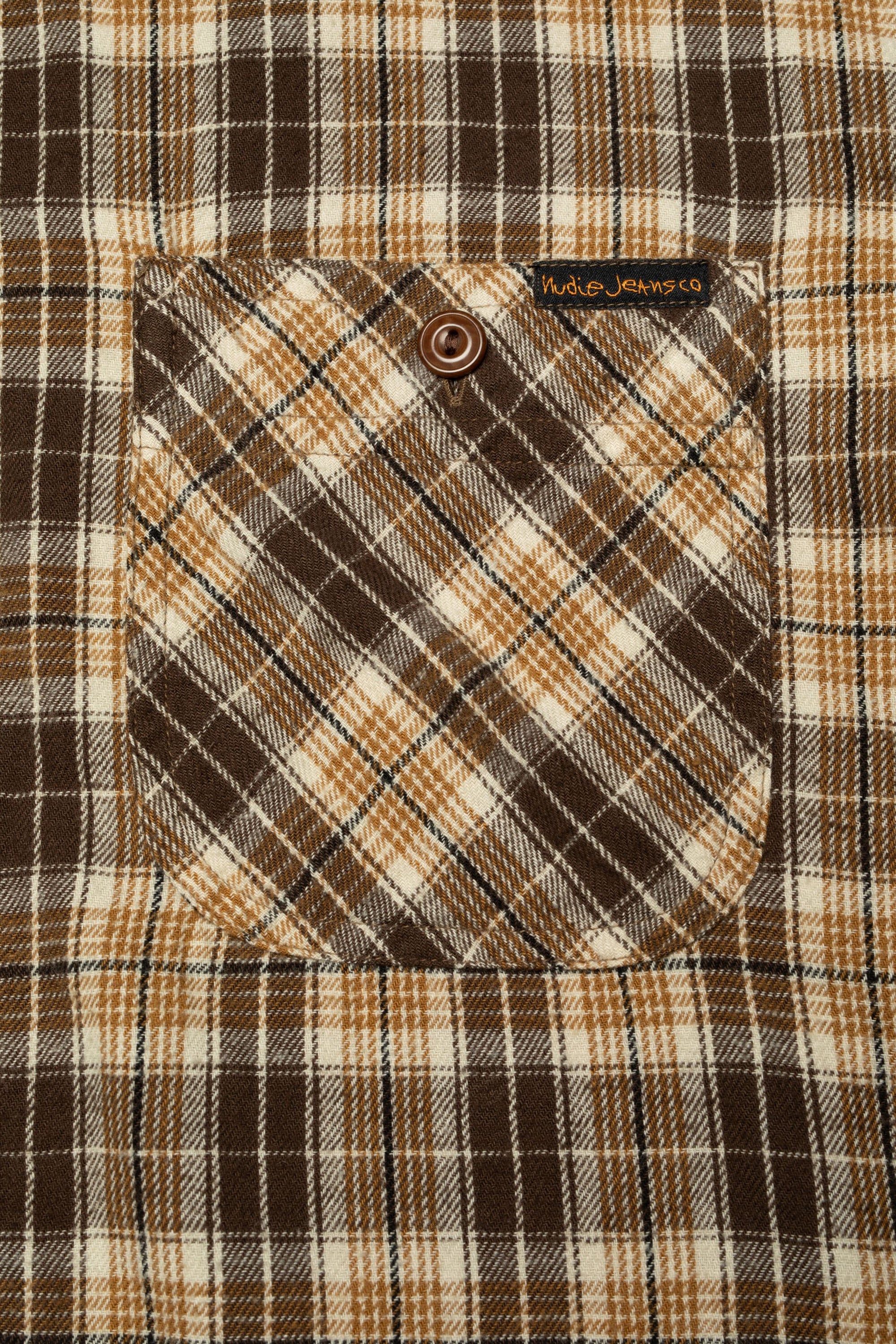Julian Worker Shirt, Check Brown-Skjorter-Nudie Jeans-Motorious Copenhagen