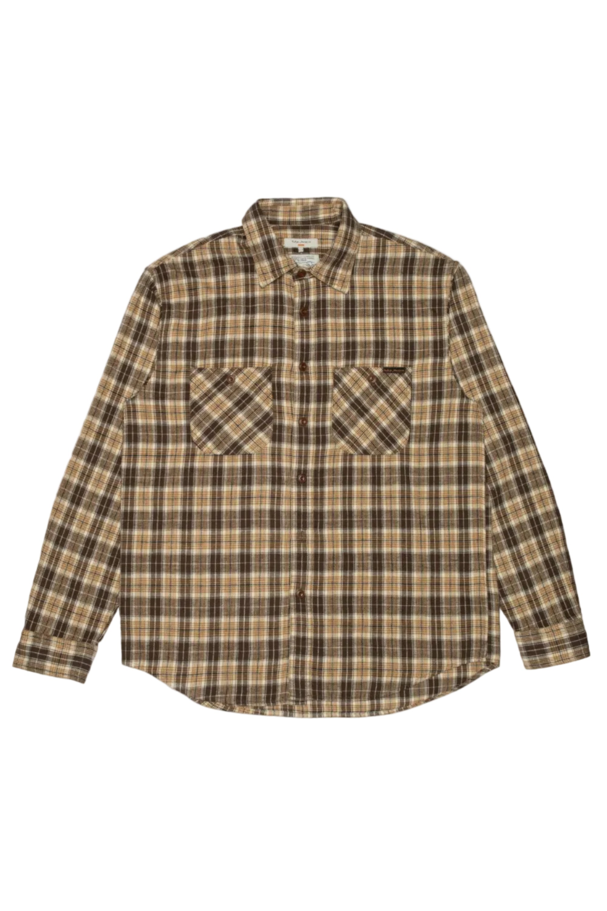 Julian Worker Shirt, Check Brown-Skjorter-Nudie Jeans-Motorious Copenhagen