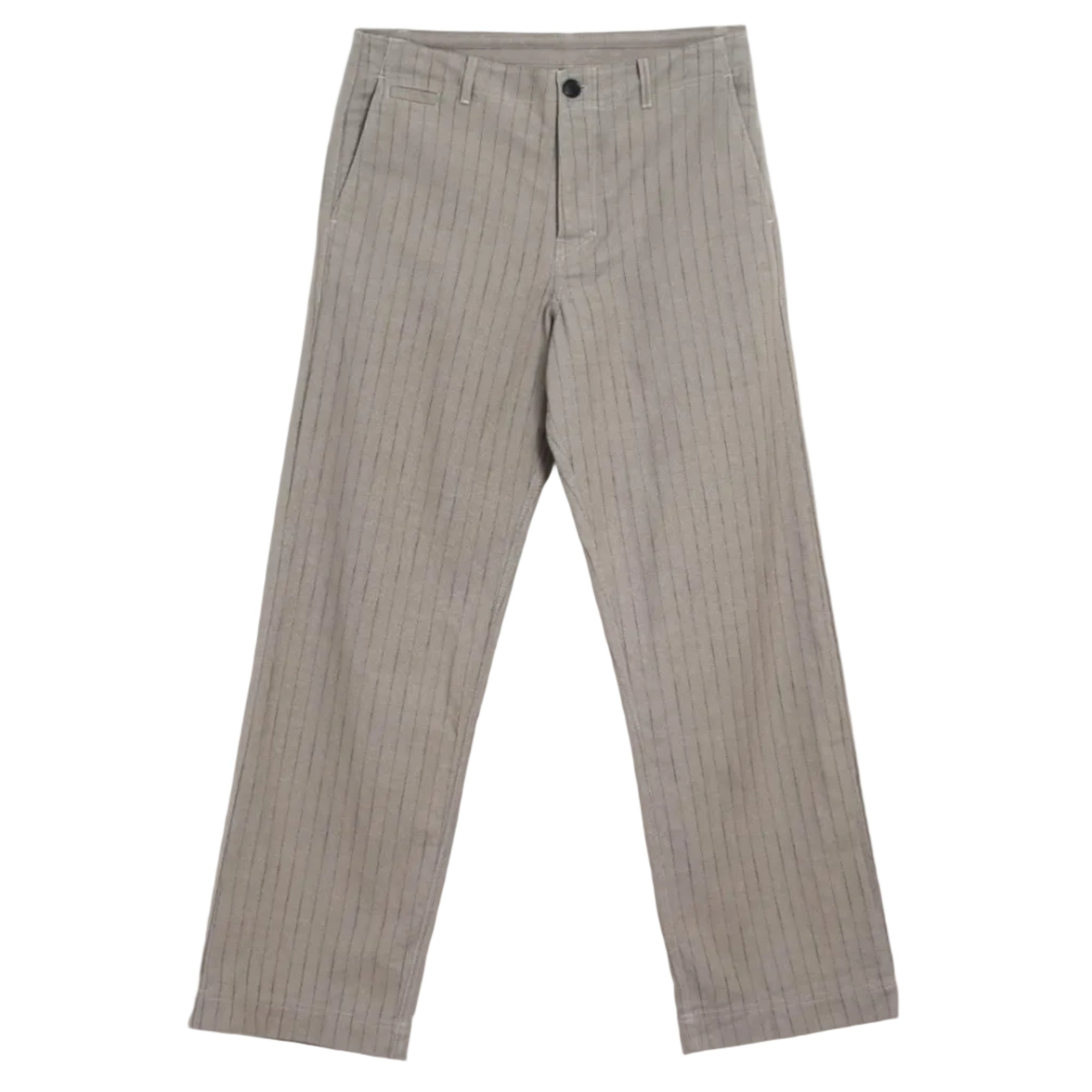 Keld, Straight Cut Trousers, Beige Herringbone-Bukser-Hansen Garments-Motorious Copenhagen
