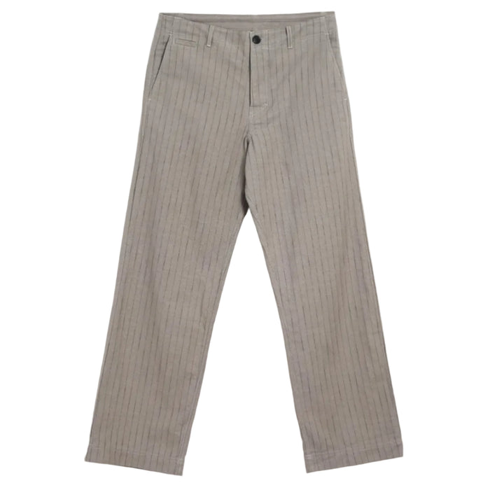 Keld, Straight Cut Trousers, Beige Herringbone-Bukser-Hansen Garments-Motorious Copenhagen