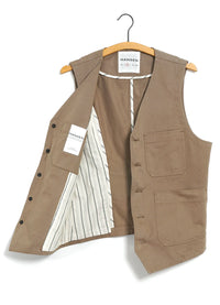 Knud, Workwear waistcoat, Beige-Veste-Hansen Garments-Motorious Copenhagen