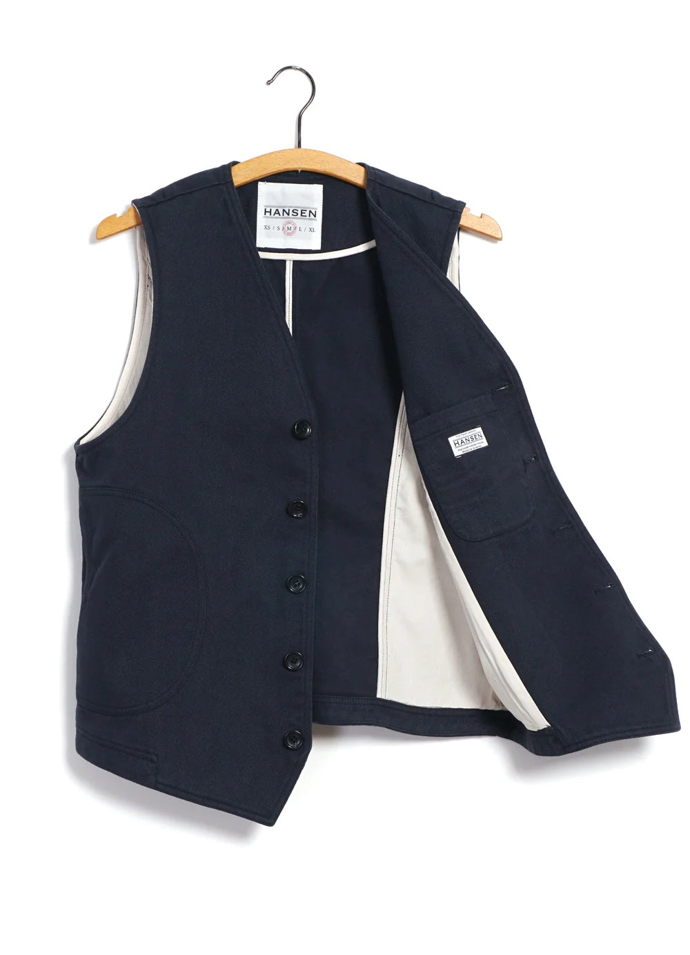 Knud, Workwear waistcoat, Dark Navy-Veste-Hansen Garments-Motorious Copenhagen