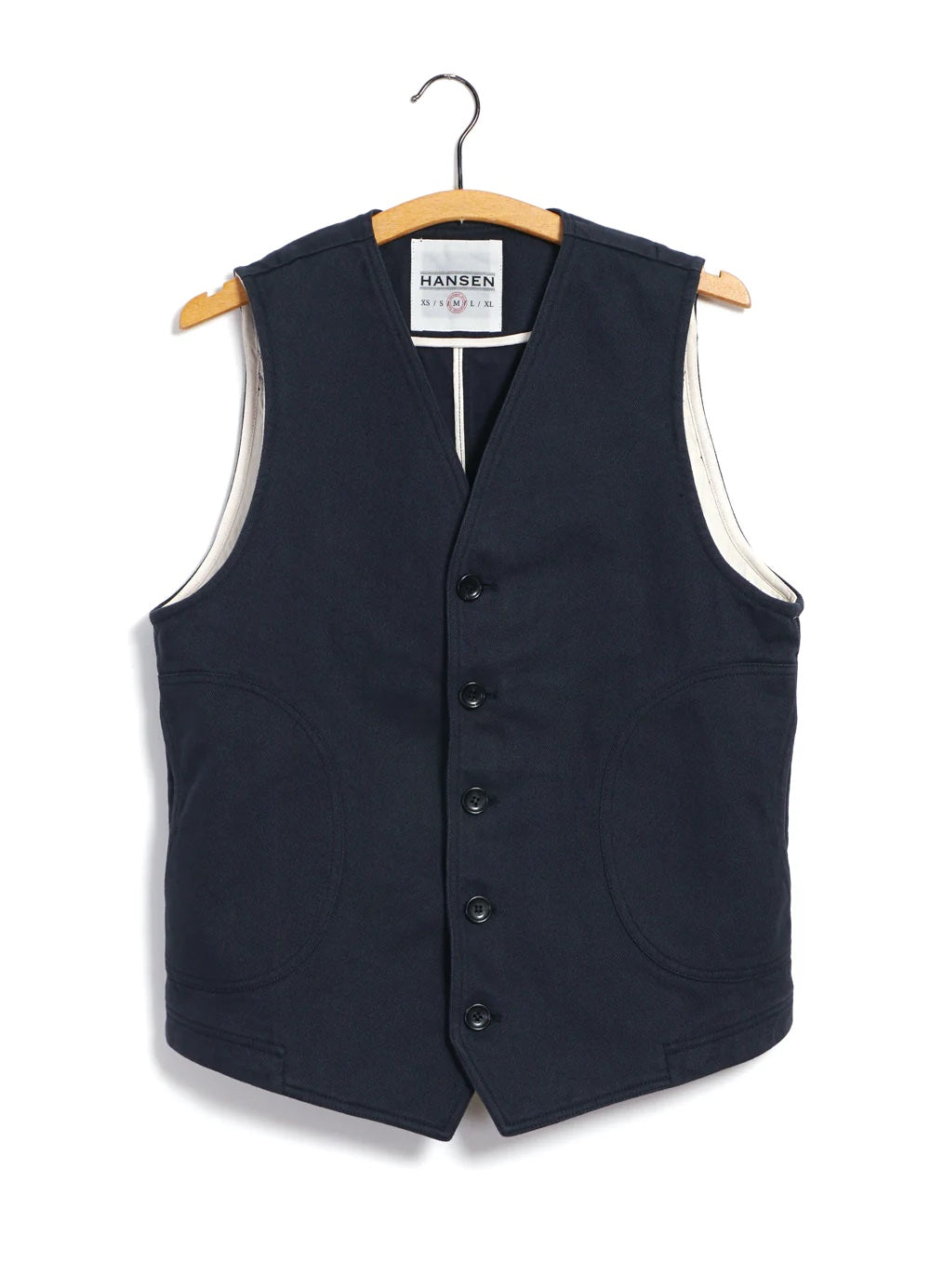 Knud, Workwear waistcoat, Dark Navy-Veste-Hansen Garments-Motorious Copenhagen