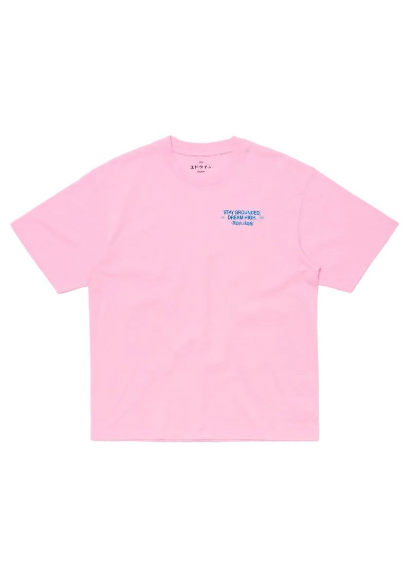 Laid-Back League T-shirt, Begonia Pink-T-shirts-Edwin-Motorious Copenhagen