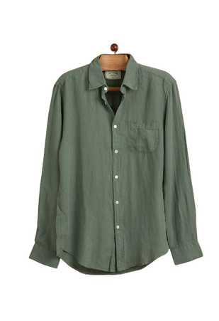 Linen Shirt, Dry Green-Skjorter-Portuguese Flannel-Motorious Copenhagen