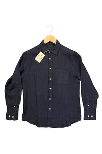 Linen Shirt, Navy-Skjorter-Portuguese Flannel-Motorious Copenhagen