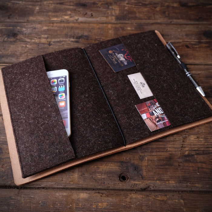 Logbook Leather Set, A5, With inserts, Cognac-Tasker-Kalos and Sons-Motorious Copenhagen