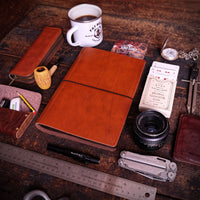 Logbook Leather Set, A5, With inserts, Cognac-Tasker-Kalos and Sons-Motorious Copenhagen