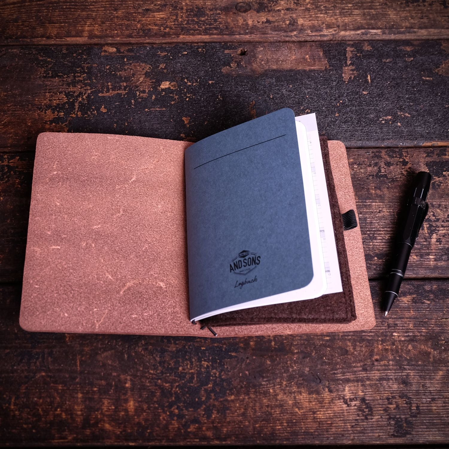 Logbook Leather Set, A6, With inserts, Cognac-Tasker-Kalos and Sons-Motorious Copenhagen