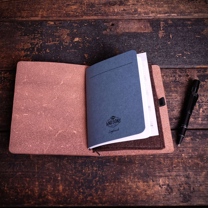 Logbook Leather Set, A6, With inserts, Cognac-Tasker-Kalos and Sons-Motorious Copenhagen