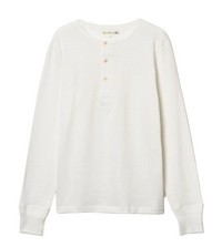 Long Sleeve Henley, Mid-Century Machine Refined Fit, White-T-shirts-Merz b. Schwanen-Motorious Copenhagen