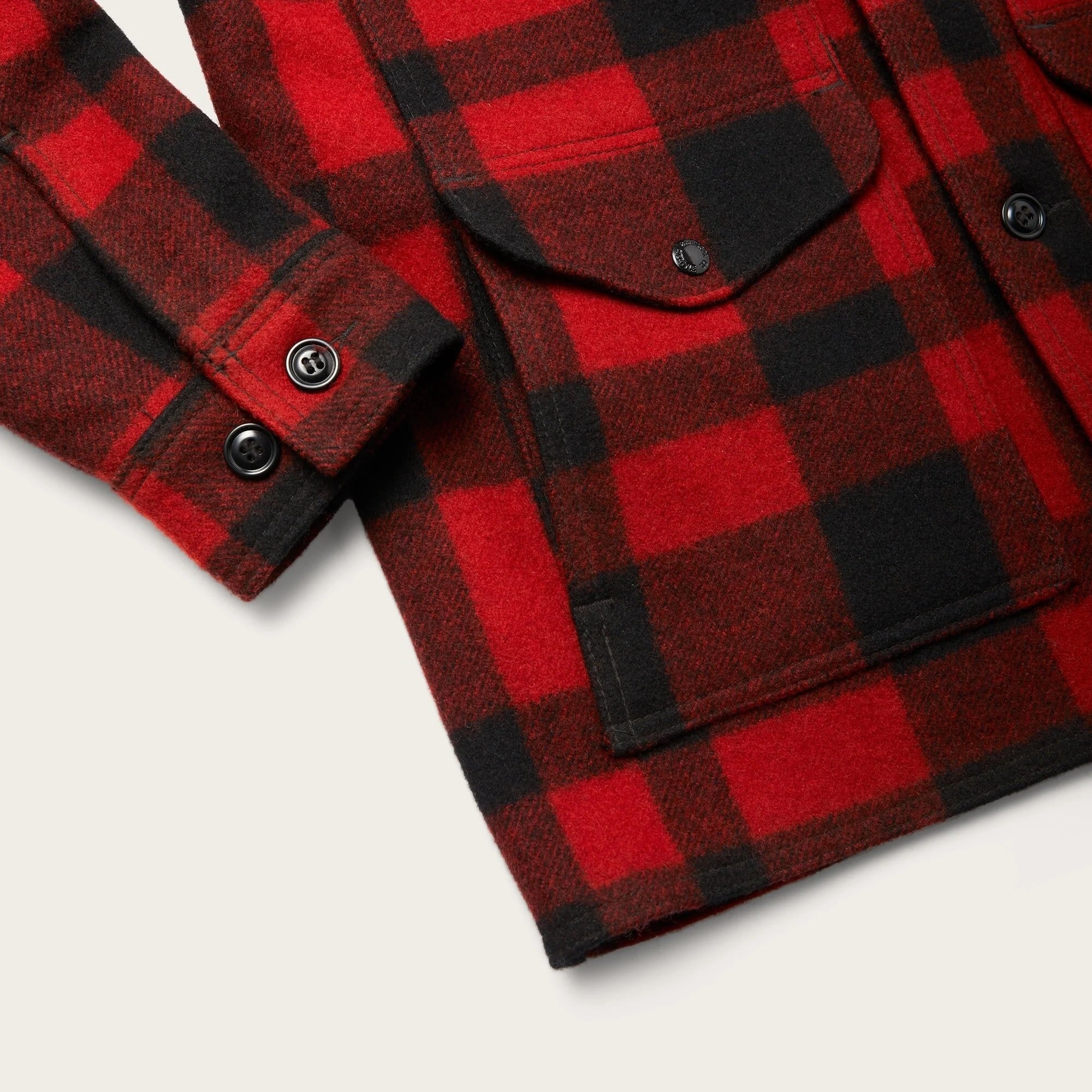 Mackinaw Wool Cruiser Jacket, Red/Black Plaid-Jakker-Filson 1897-Motorious Copenhagen