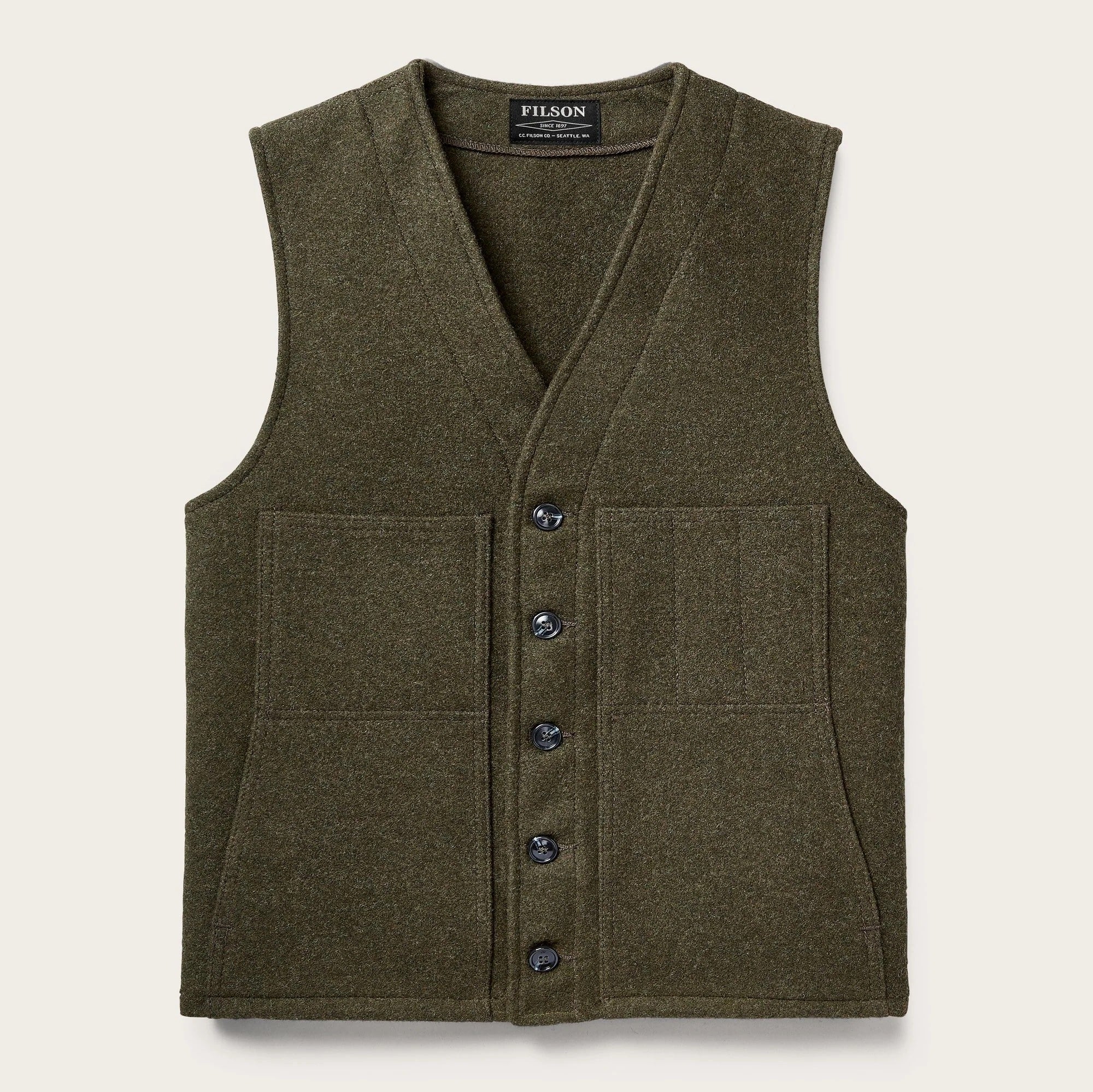 Mackinaw Wool Vest, Forest Green-Veste-Filson 1897-Motorious Copenhagen