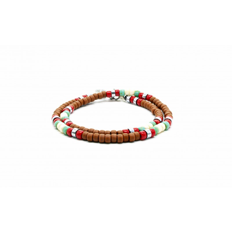 Matubo Double Bracelet, Terracota-Ringe og Halskæder-Black Pearl Creations-Motorious Copenhagen