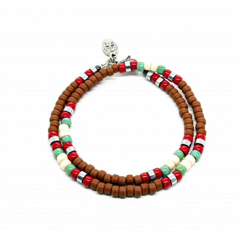 Matubo Double Bracelet, Terracota-Ringe og Halskæder-Black Pearl Creations-Motorious Copenhagen