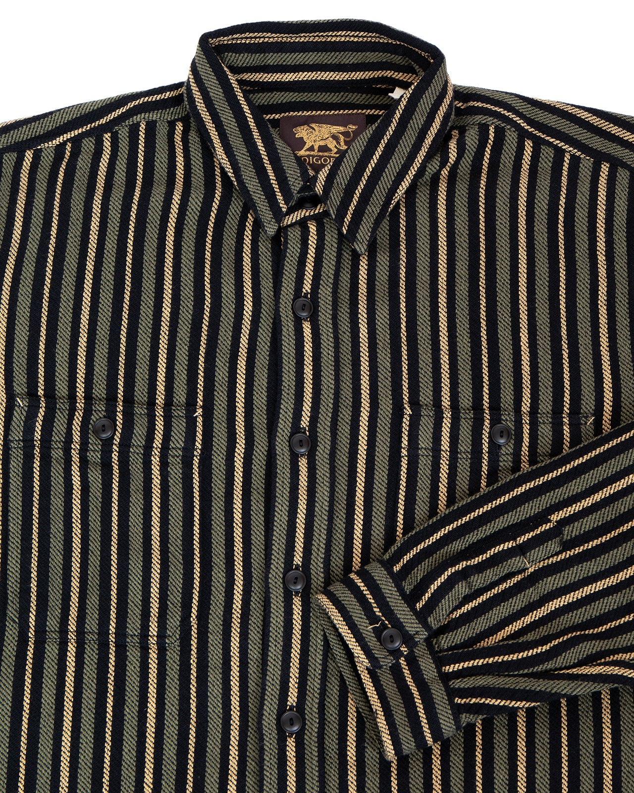McAllen Shirt, Twill Stripe, Black/Beige/Grey-Skjorter-IndigoFera-Motorious Copenhagen