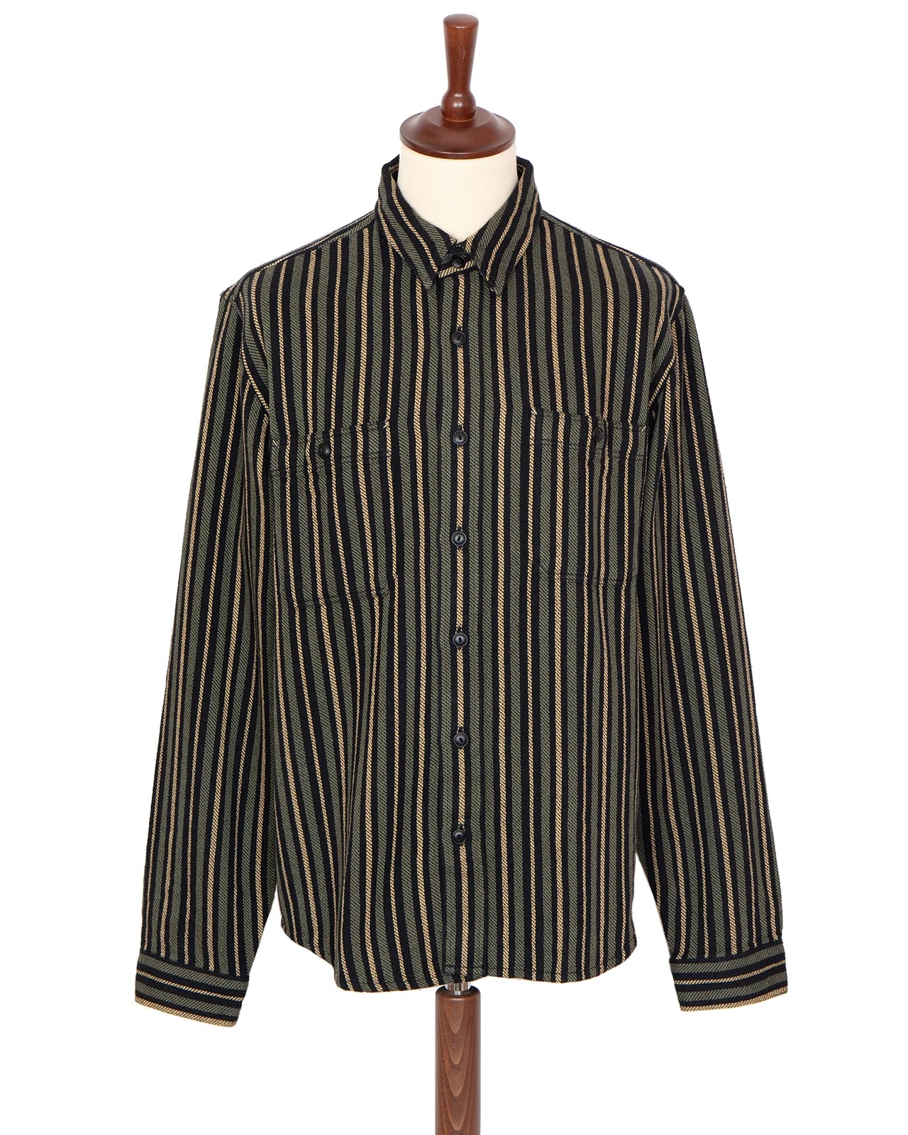 McAllen Shirt, Twill Stripe, Black/Beige/Grey-Skjorter-IndigoFera-Motorious Copenhagen