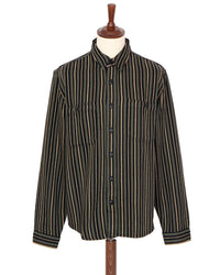 McAllen Shirt, Twill Stripe, Black/Beige/Grey-Skjorter-IndigoFera-Motorious Copenhagen