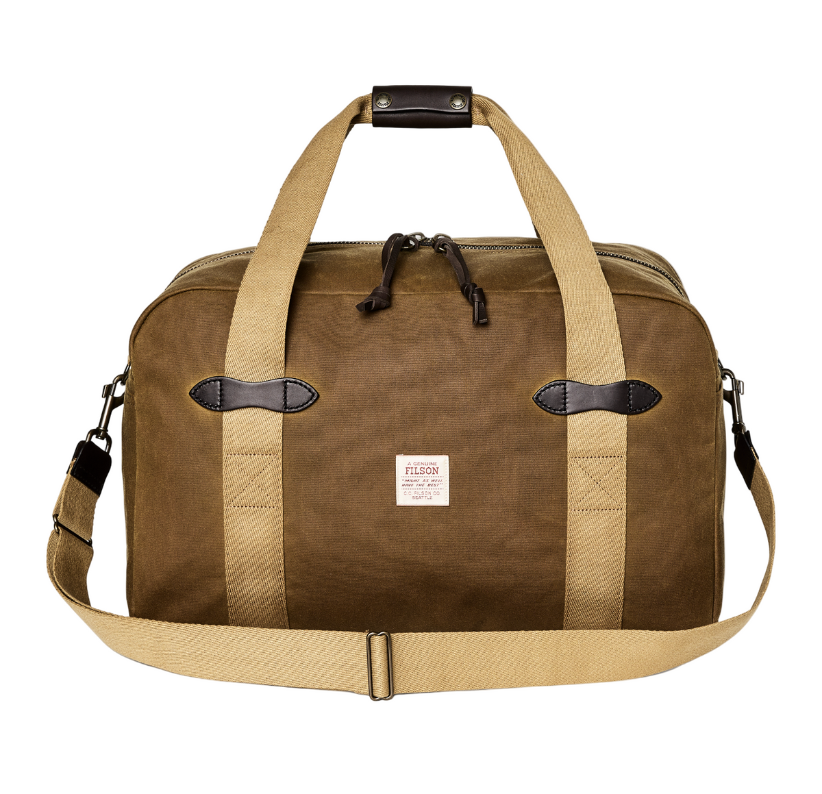 Medium Tin Cloth Duffle Bag, Dark Tan-Tasker-Filson 1897-Motorious Copenhagen