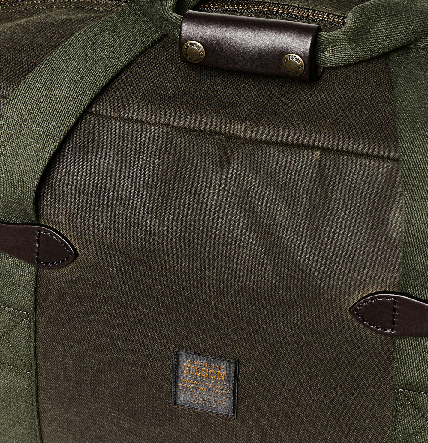 Filson Tasker Medium Tin Cloth Duffle Bag, Otter Green