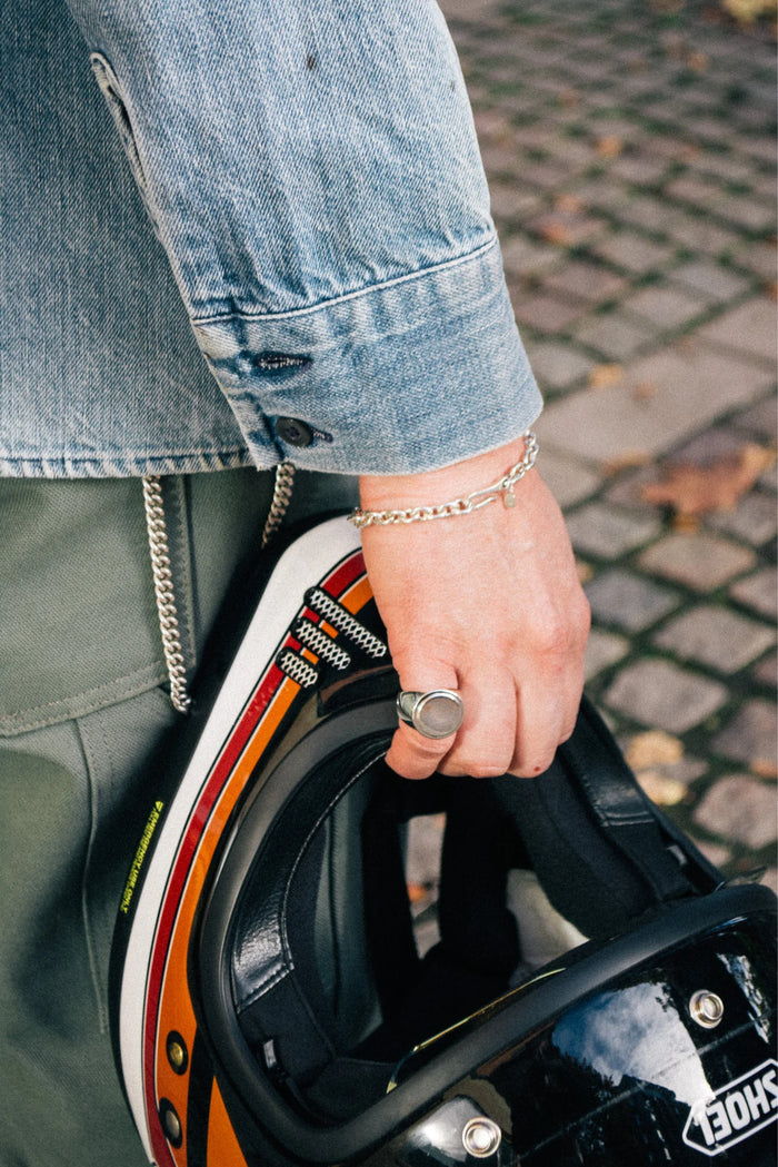 Mid Anchor Chain Hook Bracelet, Silver-Ringe og Halskæder-O.P. Jewellery-Motorious Copenhagen