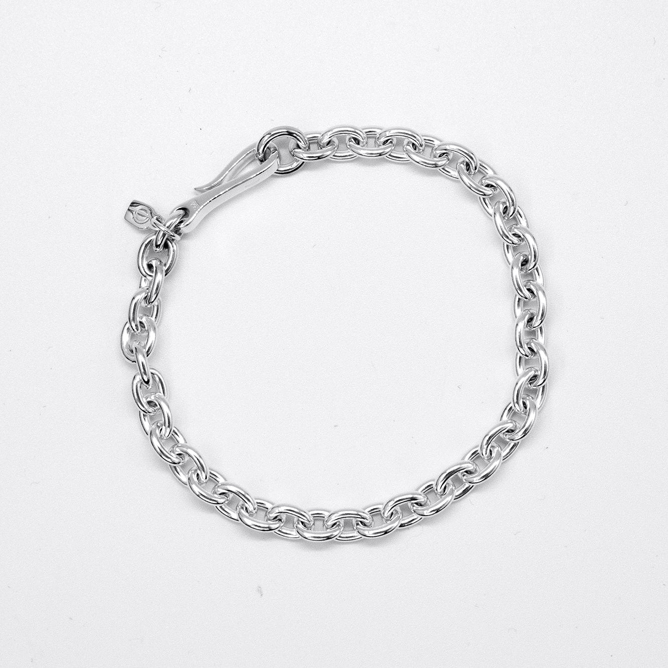 Mid Anchor Chain Hook Bracelet, Silver-Ringe og Halskæder-O.P. Jewellery-Motorious Copenhagen