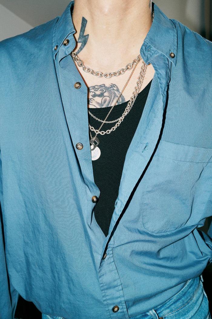 Mid Anchor Hook Chain Necklace, Silver, 65cm-Ringe og Halskæder-O.P. Jewellery-Motorious Copenhagen