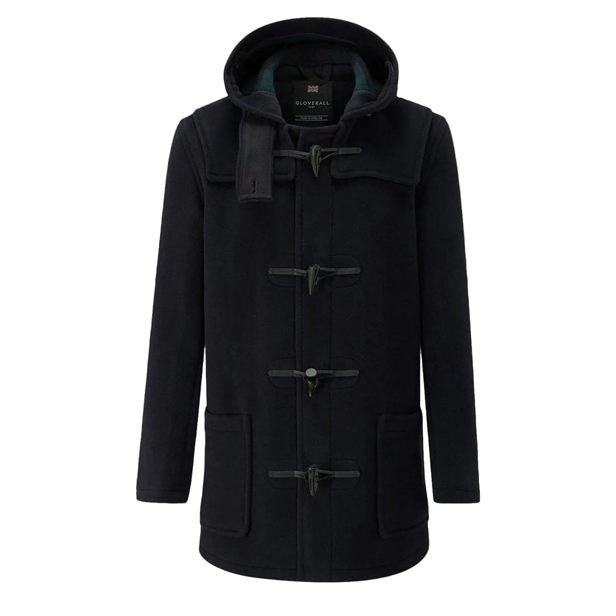 Morris Duffle Coat, Mid-Length, Navy Black Watch-Jakker-Gloverall-Motorious Copenhagen