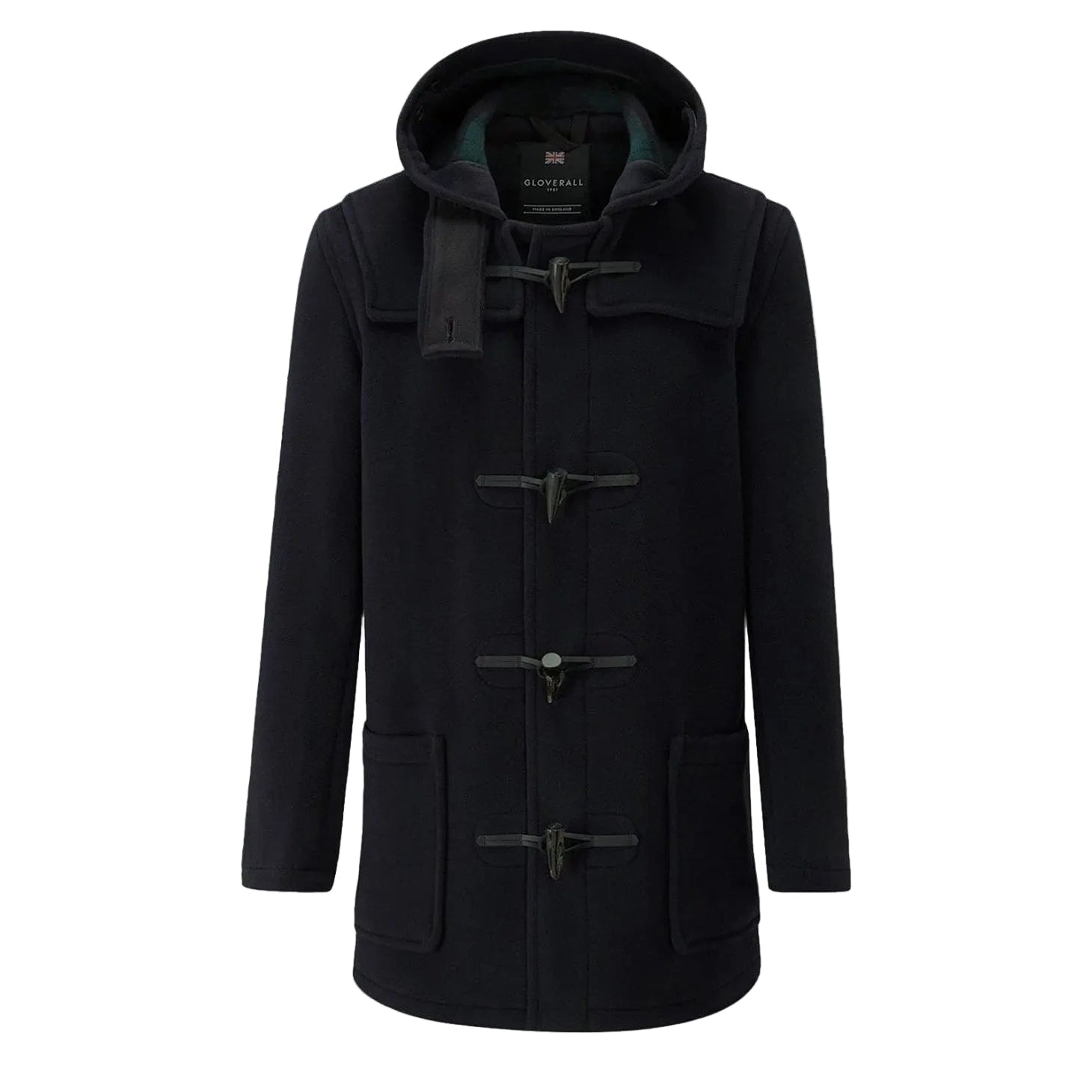 Morris Duffle Coat, Mid-Length, Navy Black Watch-Jakker-Gloverall-Motorious Copenhagen
