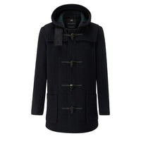 Morris Duffle Coat, Mid-Length, Navy Black Watch-Jakker-Gloverall-Motorious Copenhagen