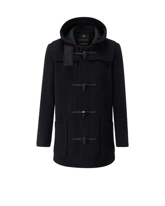 Morris Duffle Coat, Mid-Length, Navy Black Watch-Jakker-Gloverall-Motorious Copenhagen